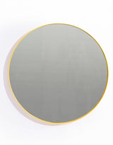 Round 60cm Mustard Yellow Framed Wall Mirror - M439