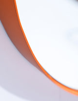 Round 60cm Burnt Orange Framed Wall Mirror - M437