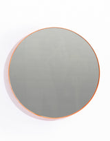 Round 60cm Burnt Orange Framed Wall Mirror - M437