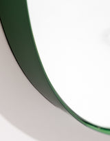 Round 60cm Olive Green Framed Wall Mirror - M438