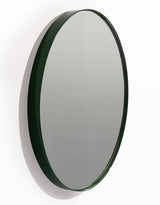 Round 60cm Olive Green Framed Wall Mirror - M438