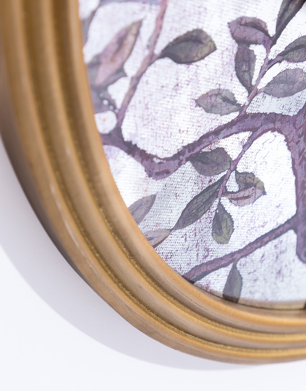 Large Round Gold-Framed Oriental Garden Glass Wall Mirror - MFM15