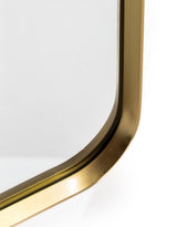 Slim Rectangular Gold Metal Flare-Framed Broadway Wall Mirror - M434