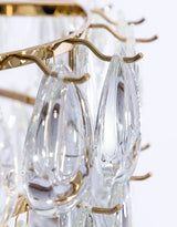 Brass 6 Tier Multi Clear Glass Teardrop Chandelier - CH321