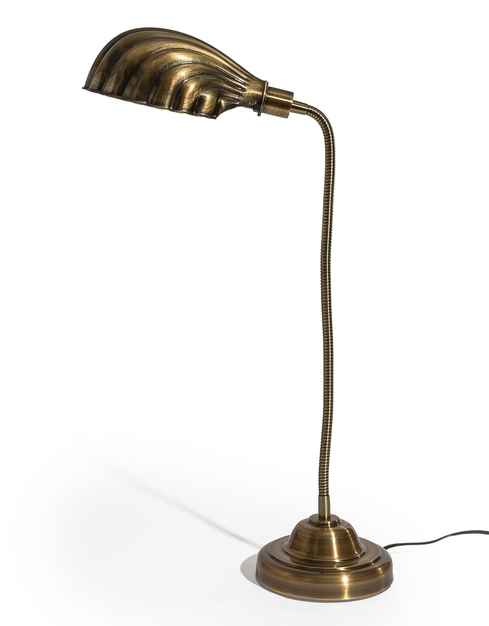 Vintage Polished Bronze Shell Shade Desk Lamp - BAR27