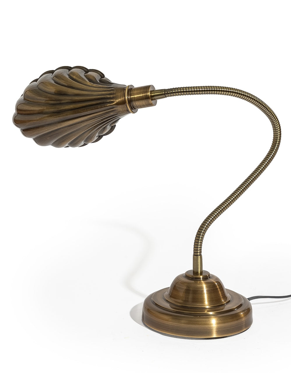 Vintage Polished Bronze Shell Shade Desk Lamp - BAR27