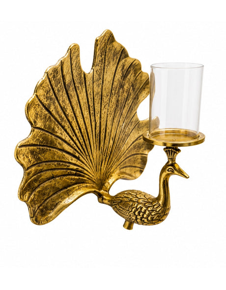 Gold Aluminium Peacock Wall Sconce - AL184