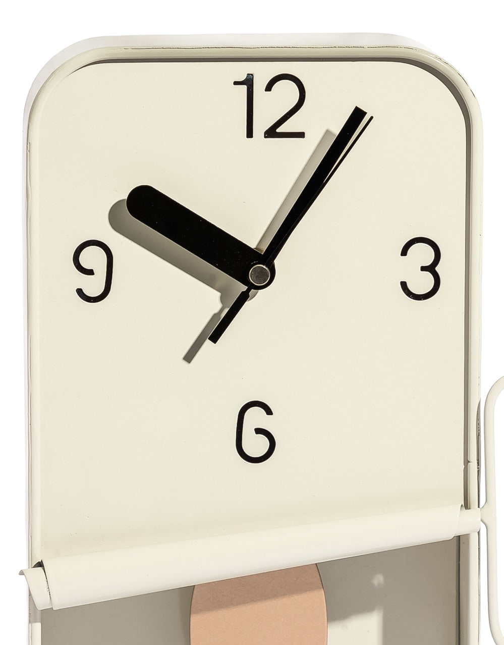 Cream Metal Sardine Tin Pendulum Wall Clock - HKL106