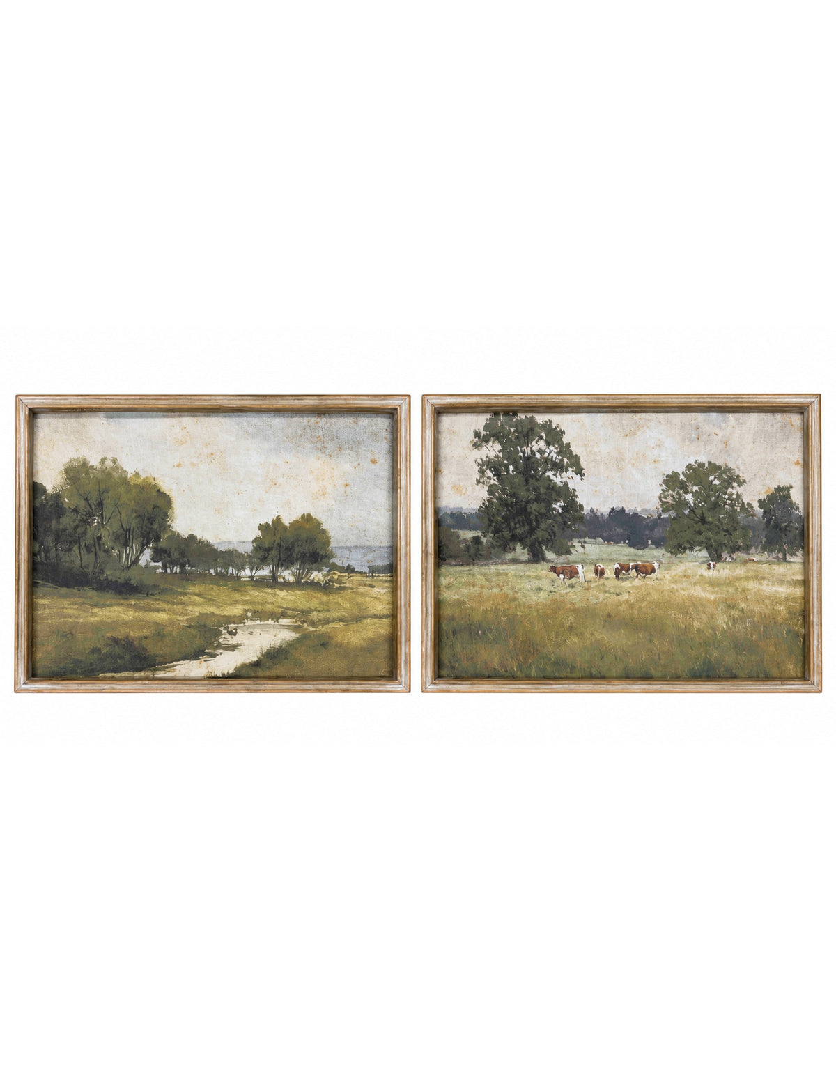 Set of 2 Country Landscape Framed Prints w/ Glass - SLP10