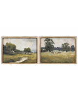 Set of 2 Country Landscape Framed Prints w/ Glass - SLP10