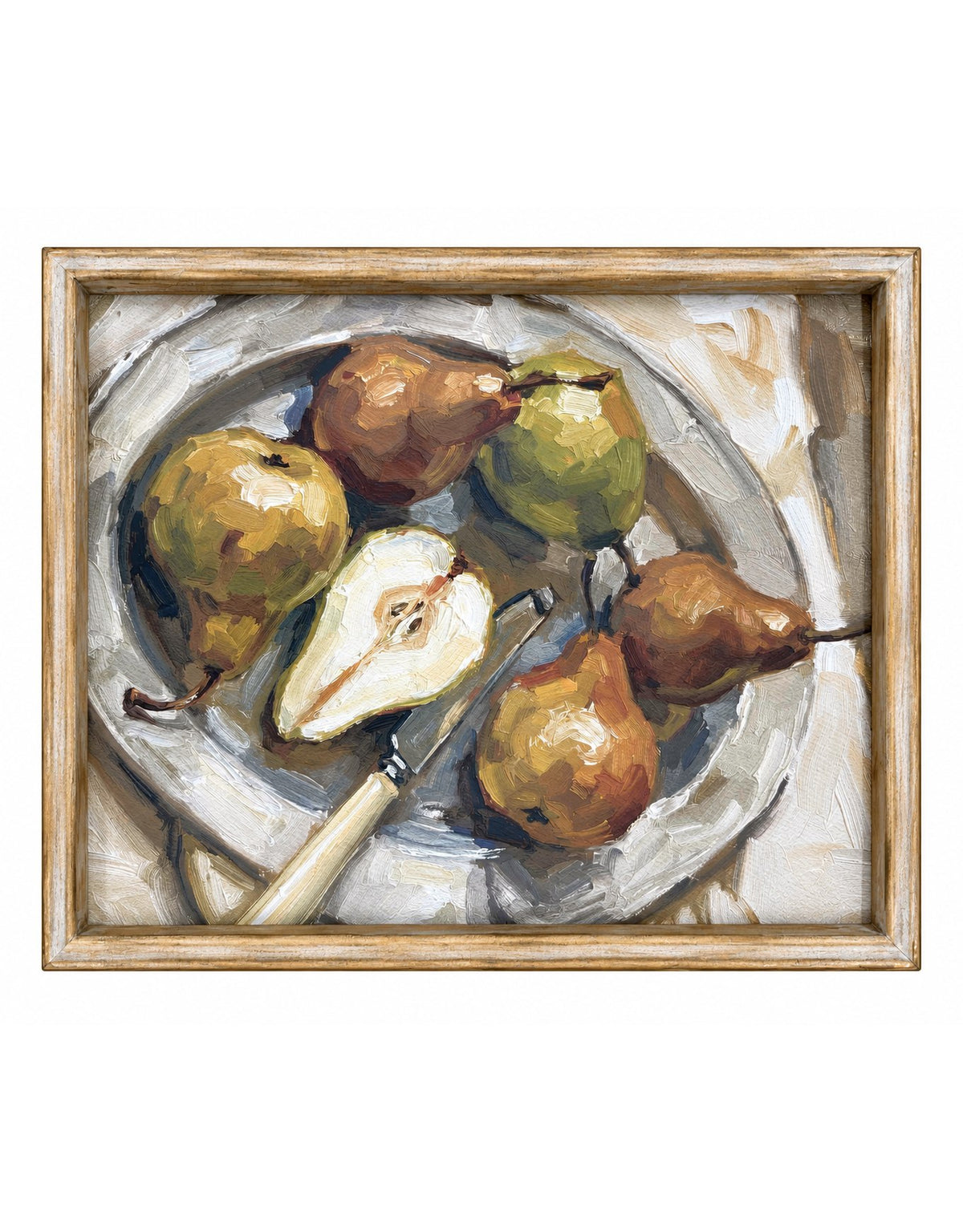 Farmhouse "Pear Bowl" Still Life Framed Print w/ Glass - SLP14
