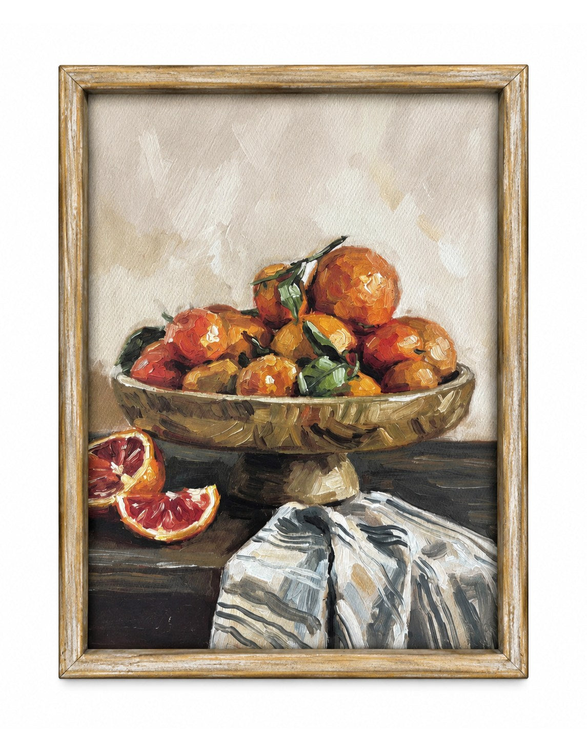 "Mediterranean Oranges" Still Life Framed Print w/ Glass - SLP16