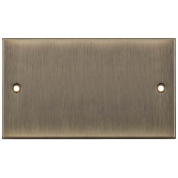 Selectric 5M Antique Brass 2 Gang Blank Plate