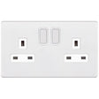 Selectric 5M-Plus Matt White 2 Gang 13A DP Switched Socket with White Insert
