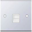 Selectric 5M Polished Chrome 1 Gang Telephone Master Socket with White Insert