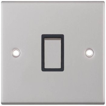 Selectric 5M Satin Chrome 1 Gang 20A DP Switch with Black Insert