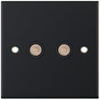 Selectric 5M Matt Black 2 Gang TV/FM Socket with Black Insert