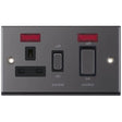 Selectric 7M-Pro Black Nickel 45A DP Switch and 13A Switched Socket with Neon and Black Insert