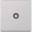 Selectric 5M-Plus Screwless Satin Chrome 1 Gang TV Socket with Grey Insert