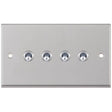 Selectric 7M-Pro Satin Chrome 4 Gang 10A 2 Way Toggle Switch