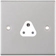 Selectric 5M Satin Chrome 1 Gang 2A Round Pin Socket with White Insert