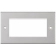 Selectric 5M Satin Chrome 2 Gang Euro Plate with Quad Aperture