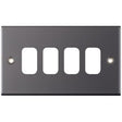 Selectric 5M GRID360 Black Nickel 4 Gang Faceplate