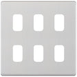 Selectric 5M-Plus GRID360 Satin Chrome 6 Gang Faceplate