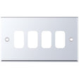 Selectric 7M-Pro GRID360 Polished Chrome 4 Gang Faceplate