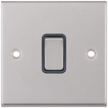 Selectric 7M-Pro Satin Chrome 1 Gang 20A DP Switch with Grey Insert