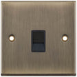 Selectric 7M-Pro Antique Brass 1 Gang RJ11 Socket with Black Insert