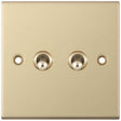 Selectric 5M Satin Brass 2 Gang 10A 2 Way Toggle Switch
