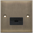 Selectric 5M Antique Brass 13A Fused Connection Unit with Black Insert