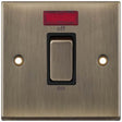 Selectric 7M-Pro Antique Brass 1 Gang 45A DP Switch with Neon and Black Insert