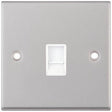 Selectric 7M-Pro Satin Chrome 1 Gang RJ45 Socket with White Insert