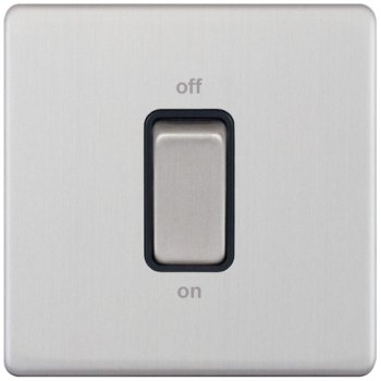 Selectric 5M-Plus Satin Chrome 1 Gang 45A DP Switch with Black Insert