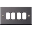 Selectric 7M-Pro GRID360 Black Nickel 4 Gang Faceplate