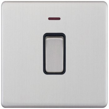 Selectric 5M-Plus Satin Chrome 1 Gang 20A DP Switch with Neon and Black Insert