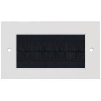 Selectric Square 2 Gang Brush Plate with Black Brush