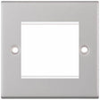 Selectric 5M Satin Chrome 1 Gang Euro Plate with Twin Aperture