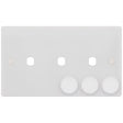 Selectric Smooth 2 Gang Triple Aperture Dimmer Plate with Matching Knobs