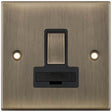 Selectric 5M Antique Brass 13A DP Switched Fused Connection Unit with Black Insert