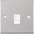 Selectric 5M Satin Chrome 1 Gang RJ45 Data Socket with White Insert