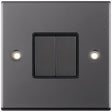 Selectric 5M Black Nickel 2 Gang 10A 2 Way Switch with Black Insert