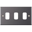 Selectric 5M GRID360 Black Nickel 3 Gang Faceplate