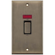 Selectric 7M-Pro Antique Brass 2 Gang 45A DP Switch with Neon and Black Insert