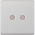 Selectric 5M-Plus Satin Chrome 2 Gang TV/FM Socket with White Insert
