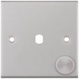 Selectric 5M Satin Chrome 1 Gang Single Aperture Dimmer Plate with Matching Knob