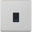 Selectric 5M-Plus Satin Chrome 1 Gang RJ11 Socket with Black Insert