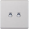 Selectric 5M-Plus Screwless Satin Chrome 2 Gang 10A 2 Way Toggle Switch